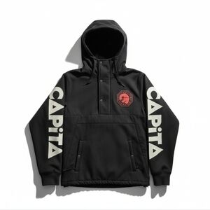 CAPITA Snowboards Black Hooded Pullover Jacket - Small